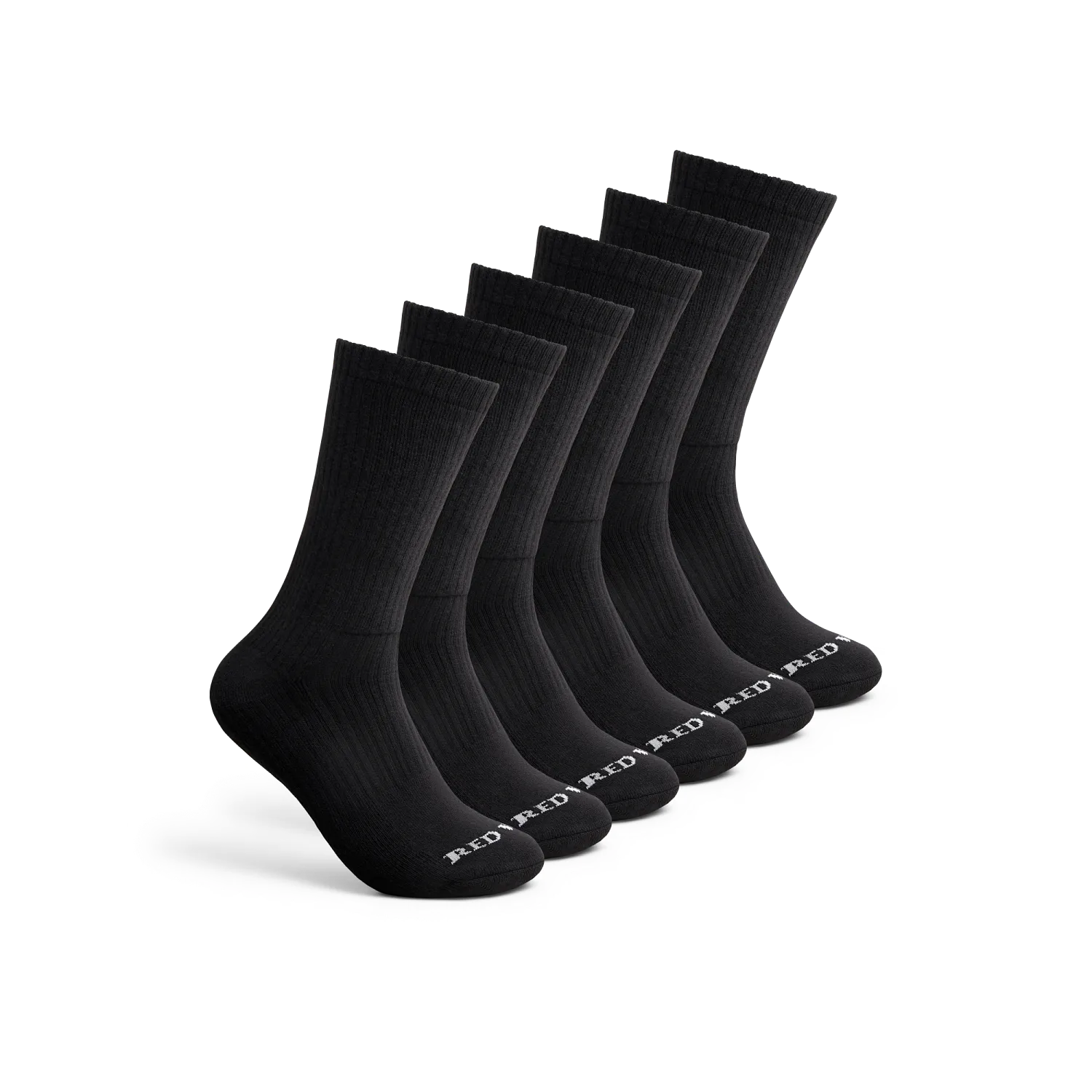 red wing shoes Everyday Work Medium Weight Crew - 6 Pack Unisex Cotton Blend Crew Sock in Black