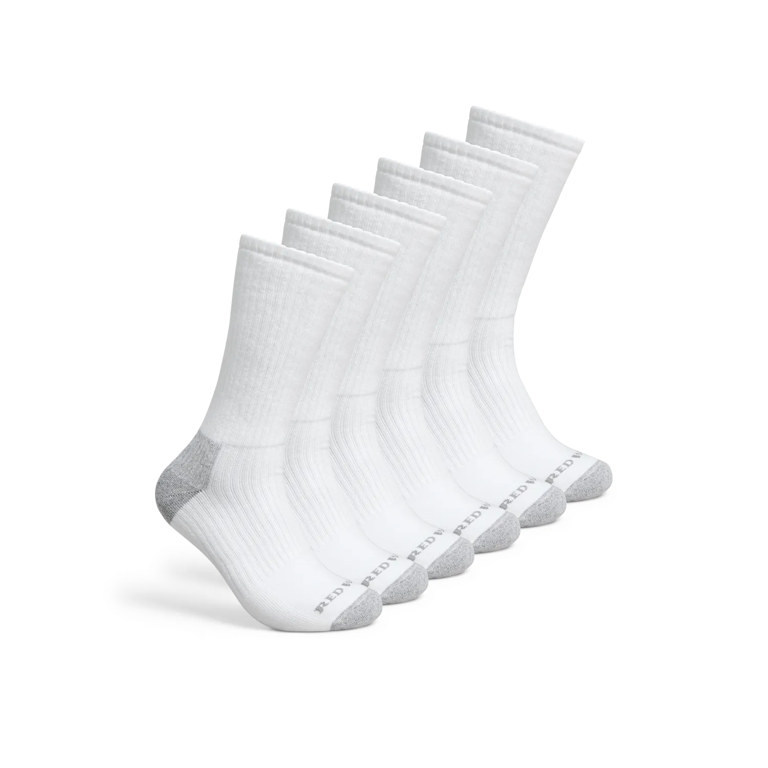 red wing shoes Everyday Work Medium Weight Crew - 6 Pack Unisex Cotton Blend Crew Sock in White