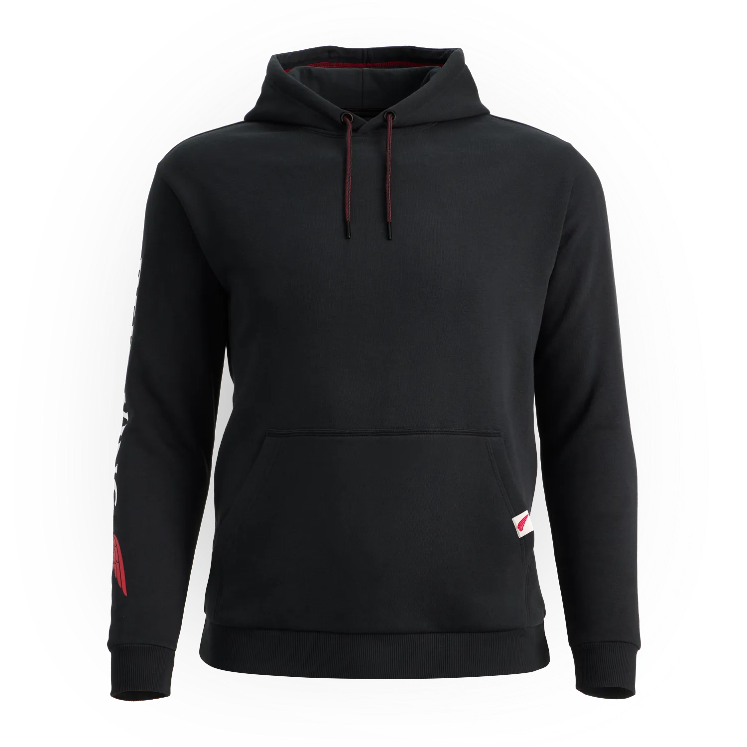 red wing shoes Hoodie with Sleeve Print Men's Hoodie in Black