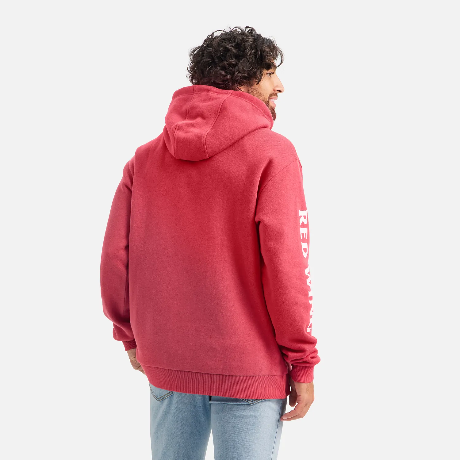 Red Wing Shoes Hoodie With Sleeve Print Men's Hoodie In Red
