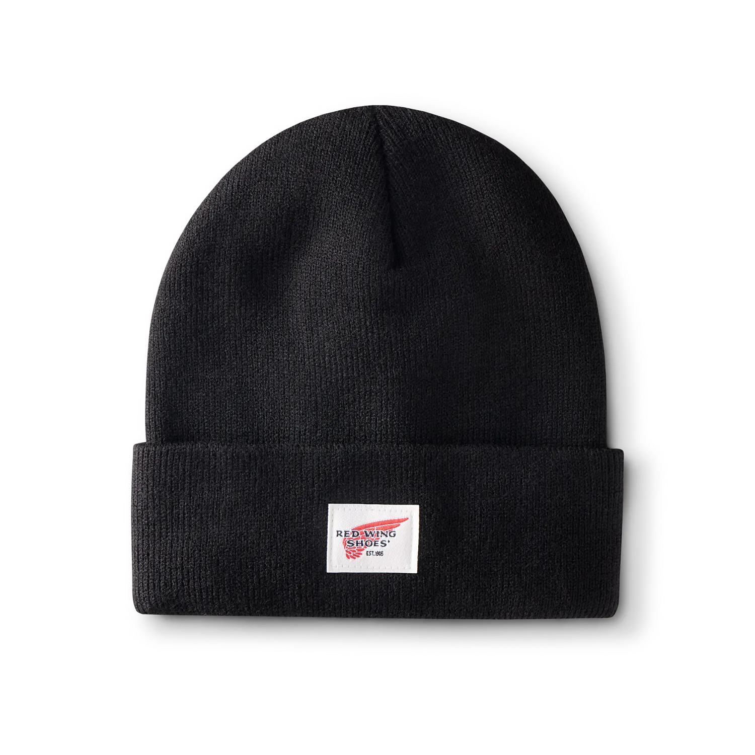 red wing shoes Logo Knit Beanie Hat Unisex Knit Watch Hat in Black