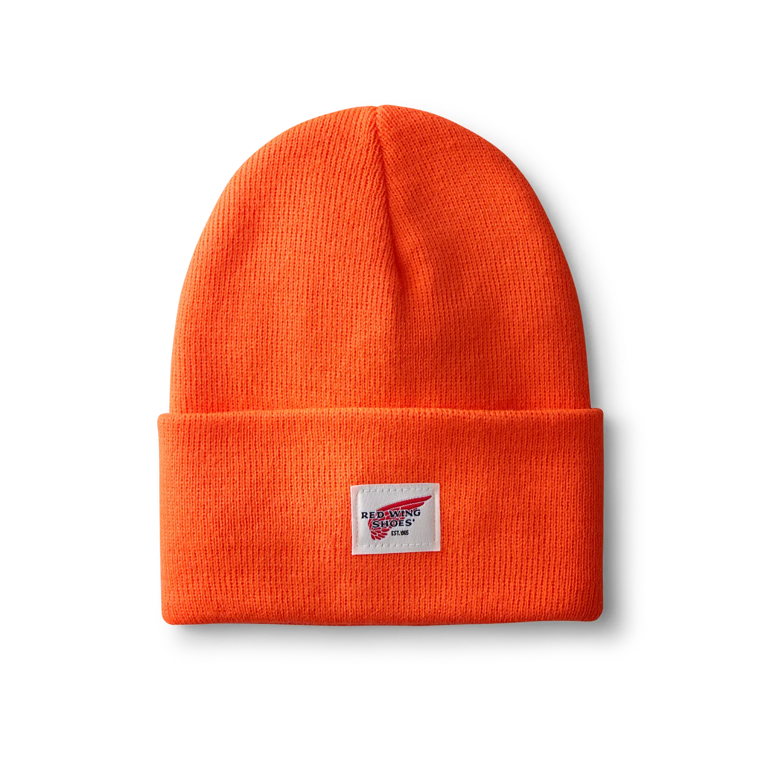 red wing shoes Logo Knit Beanie Hat Unisex Knit Watch Hat in Orange
