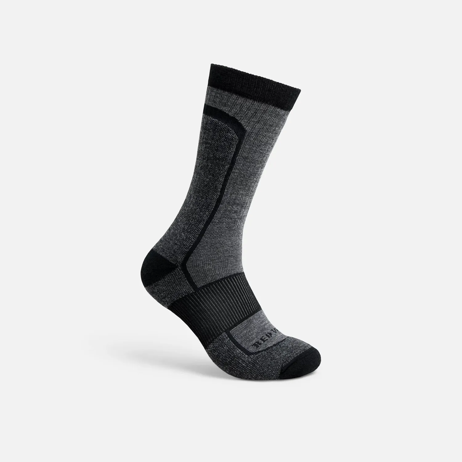 Red Wing Shoes Premium Safety Light Weight Crew Unisex Merino Wool Blend Crew Sock In Black