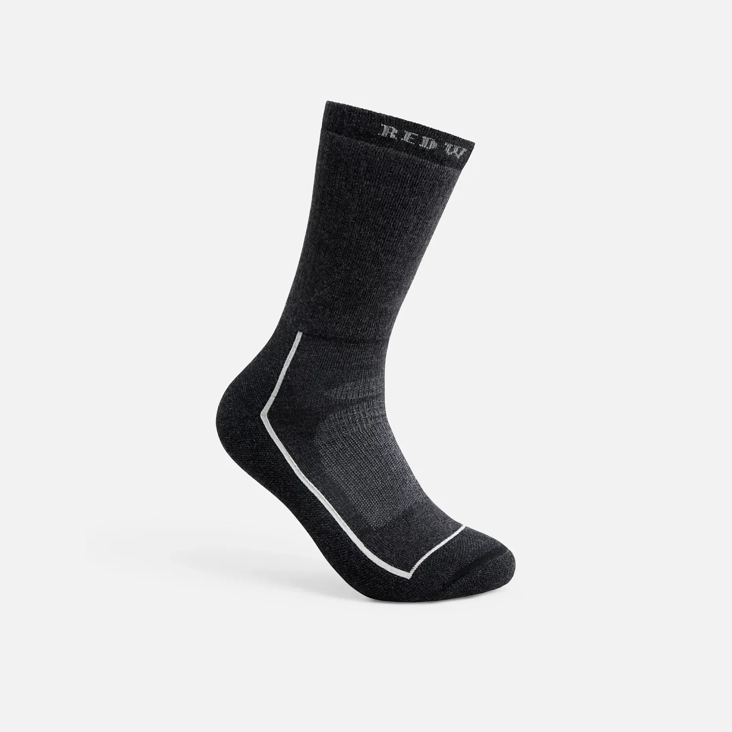 Red Wing Shoes Premium Safety Medium Weight Crew Unisex Merino Wool Blend Crew Sock In Black