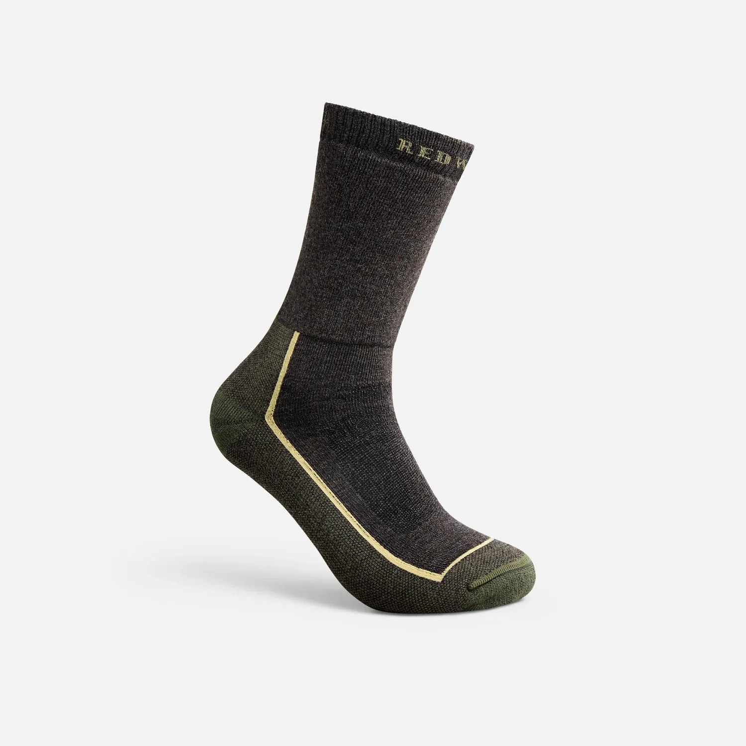 Red Wing Shoes Premium Safety Medium Weight Crew Unisex Merino Wool Blend Crew Sock In Charcoal