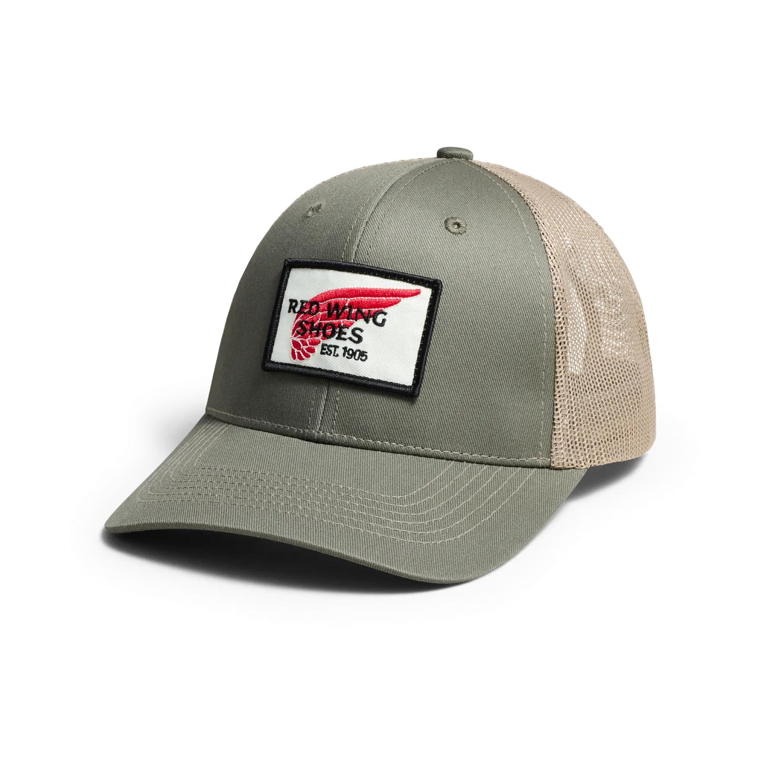 red wing shoes Pro Trucker Cap Unisex Ball Cap in Olive/Khaki