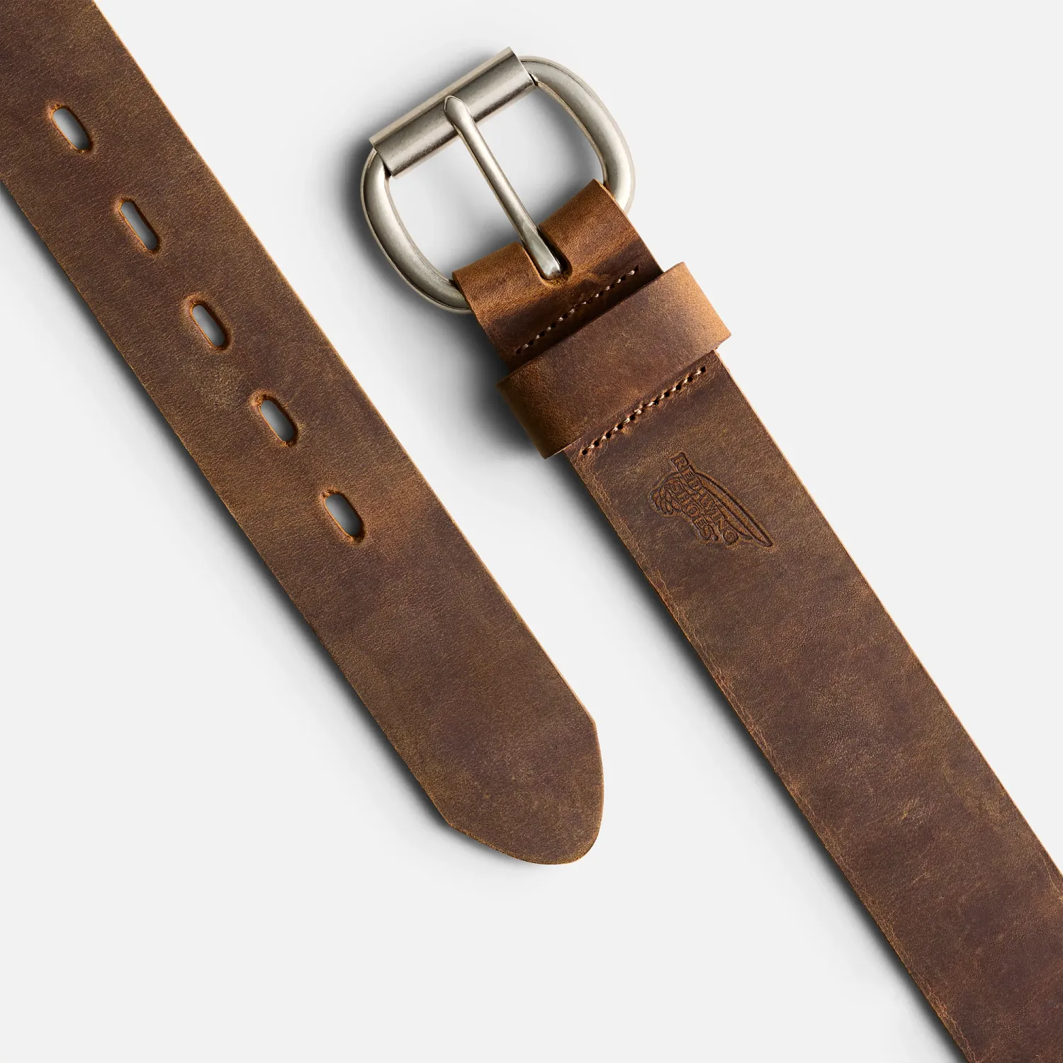 Red Wing Shoes Roller Bar Leather Belt Red Wing Leather Belt With Roller Bar In Brown
