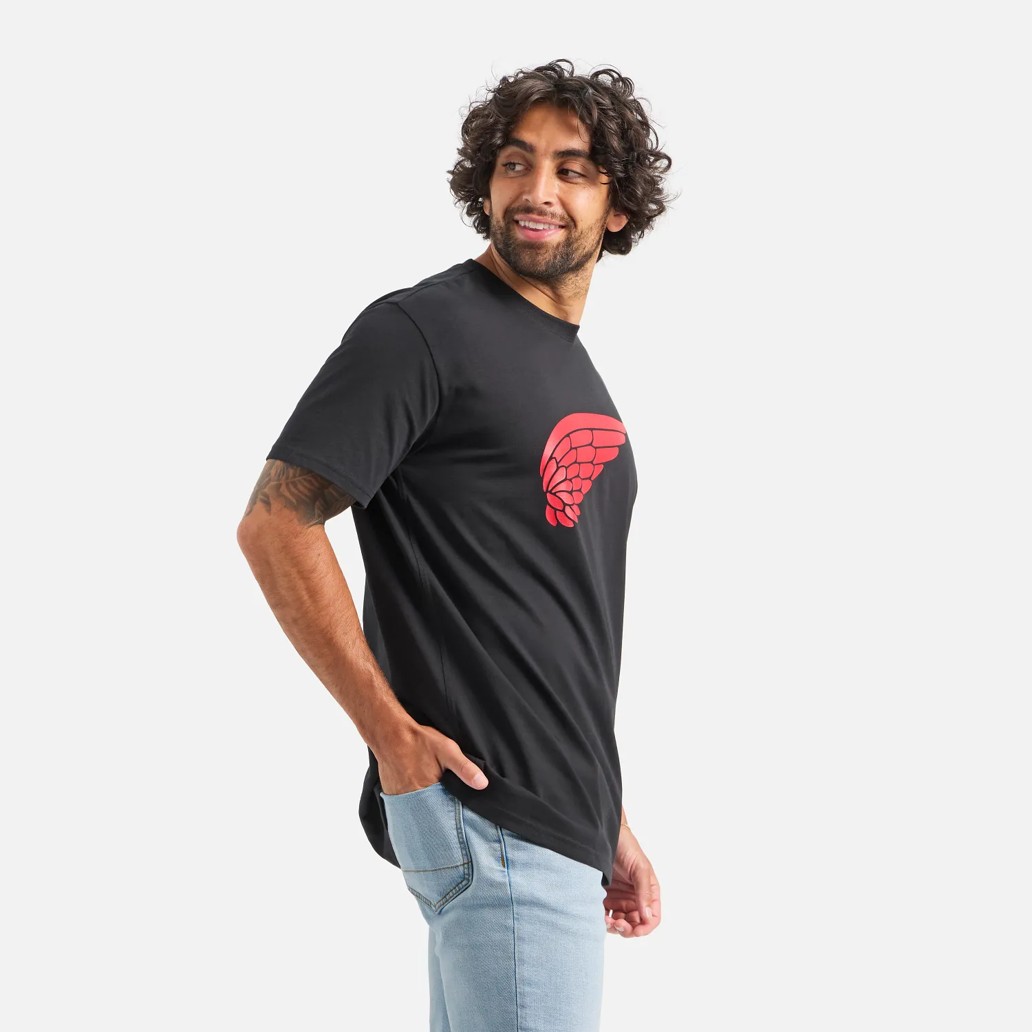 Red Wing Shoes Short Sleeve Wing T-Shirt Men's Short Sleeve Tee In Black