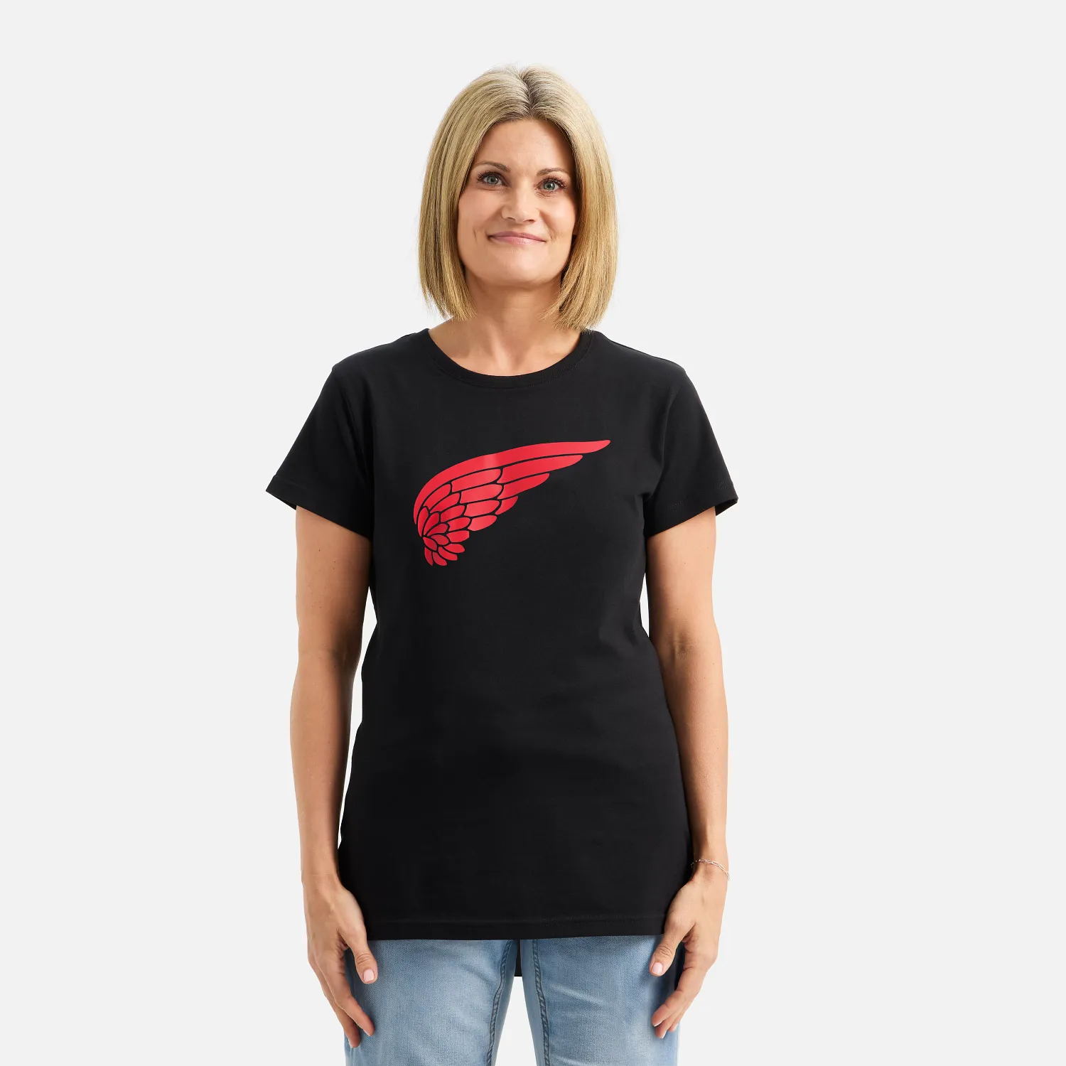 Red Wing Shoes Short Sleeve Wing T-Shirt Women's Short Sleeve Tee In Black