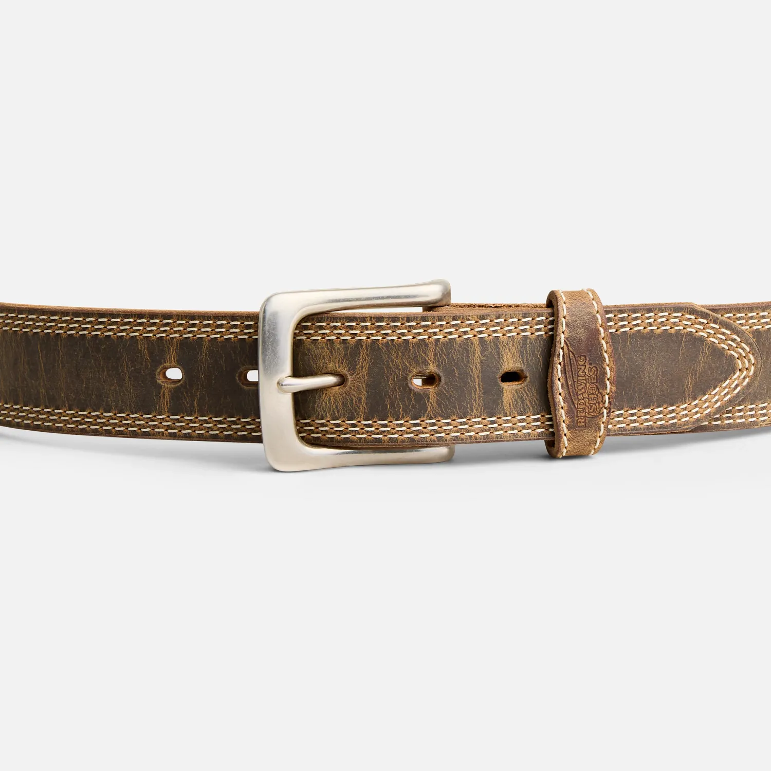 Red Wing Shoes Triple Stitch Leather Belt Red Wing Triple Stitch Leather Belt In Brown