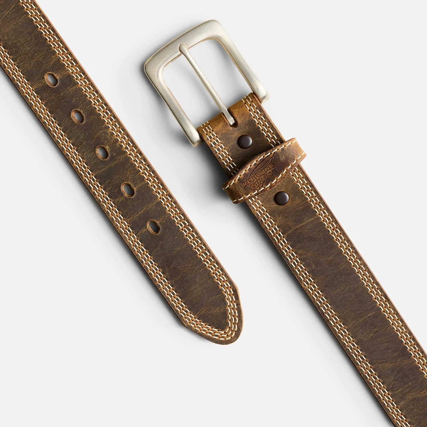 Red Wing Shoes Triple Stitch Leather Belt Red Wing Triple Stitch Leather Belt In Brown