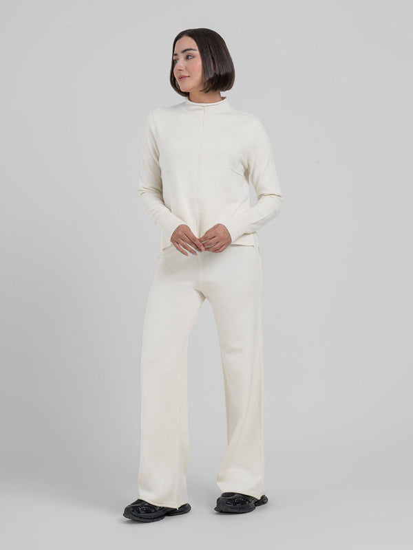 Redtape Beige Co-Ord Sets Women | Full-Length Winter Knit Set Beige