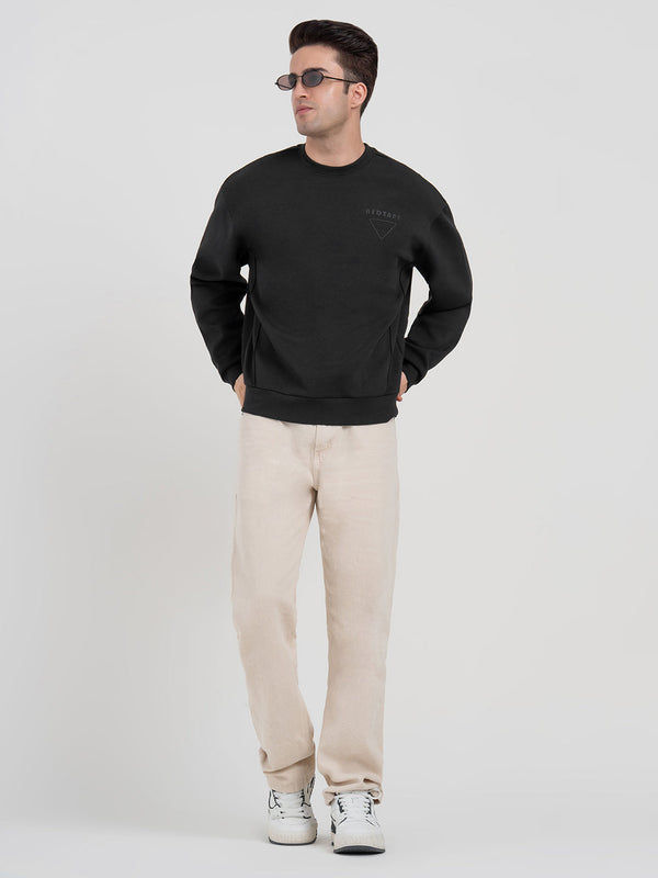 Redtape Black Graphic Print Sweatshirt For Men | Comfortable With Stylish Design Black