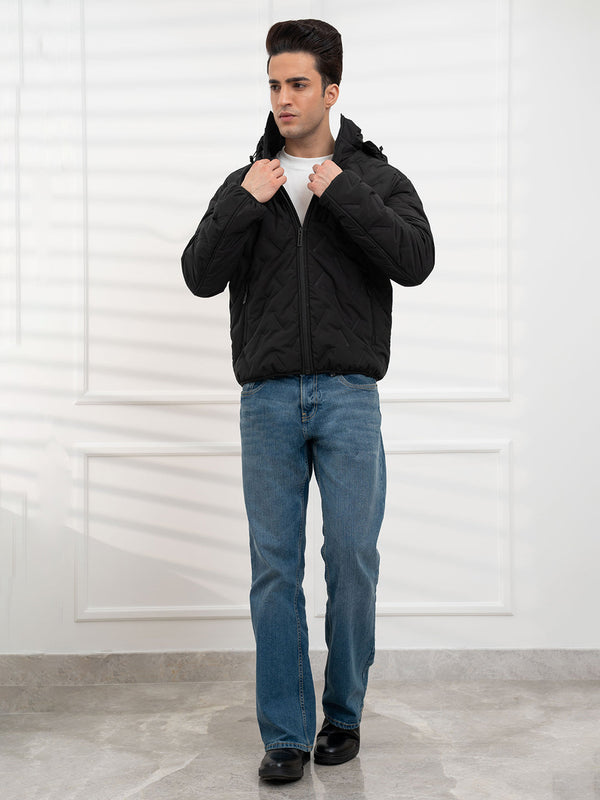 Redtape Black Men's Padded Jacket | All-Season Winter Protection Black