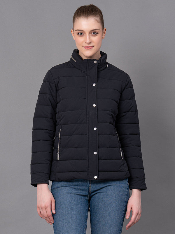 Redtape Black Polyester Solid Women's Padded Jacket Black