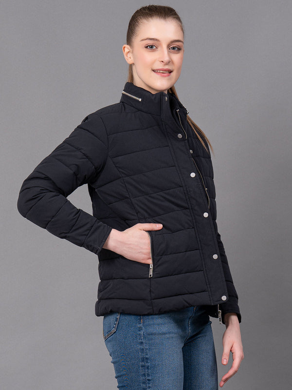 Redtape Black Polyester Solid Women's Padded Jacket Black