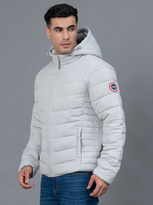 Redtape Casual Padded Jacket With Hood For Men Light Grey