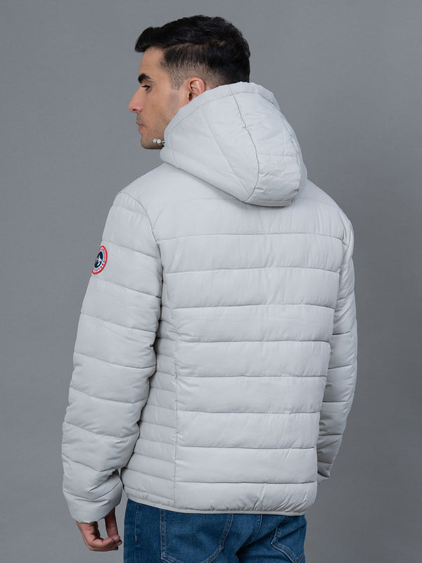 Redtape Casual Padded Jacket With Hood For Men Light Grey