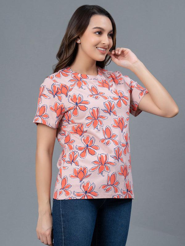 Redtape Casual Printed Cotton T-Shirt For Women Multicolour