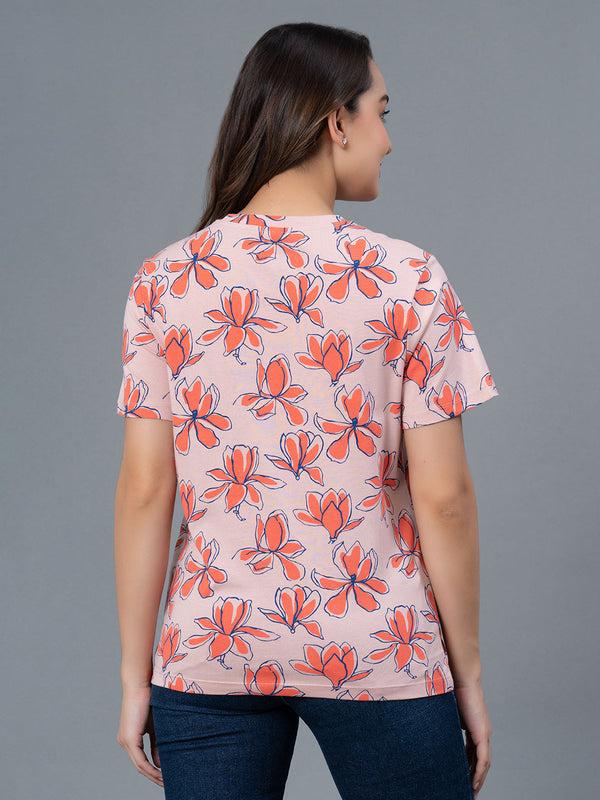 Redtape Casual Printed Cotton T-Shirt For Women Multicolour