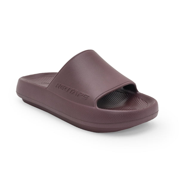Redtape Casual Sliders For Men | Refined Round-Toe Shape With A Relaxing Slip-On Support Wine
