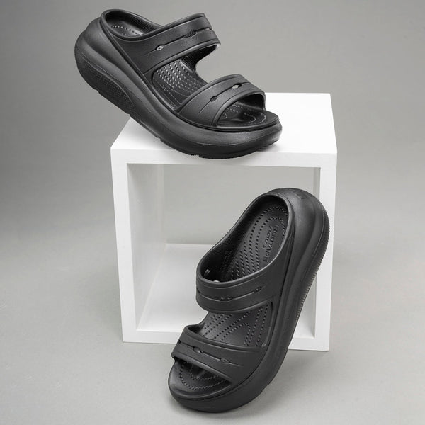 redtape Casual Slip-on Sliders for Women | Refined Round-Toe Shape with the Relaxing Slip-On Support Black