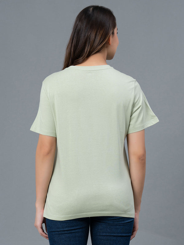 Redtape Comfortable Cotton T-Shirt For Women Light Green