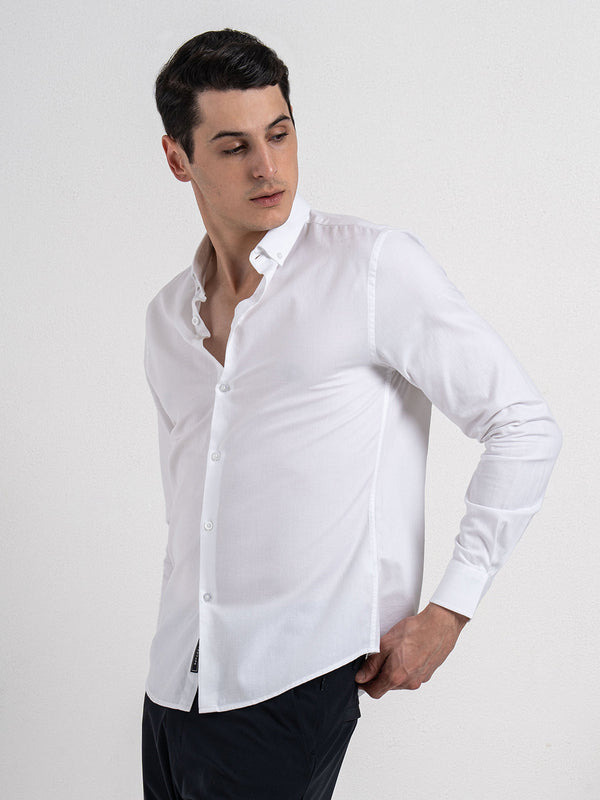 Redtape Dobby Button-Down Formal Shirt For Men White