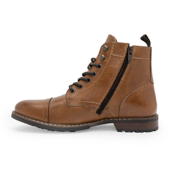 Redtape Genuine Leather Ankle Length Boots For Men Tan