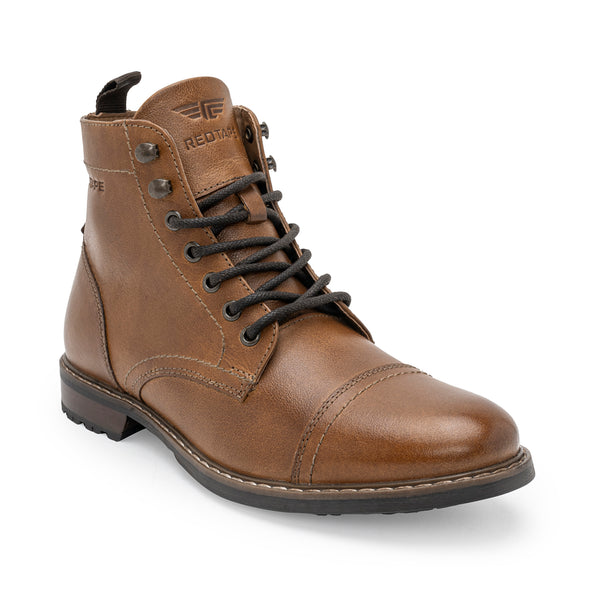 redtape Genuine Leather Ankle Length Boots for Men Tan