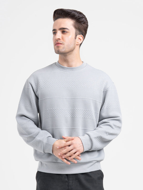 Redtape Grey Winter Baggy Sweatshirt For Men | Winter Casual Sweatshirt Ice Grey