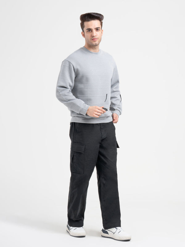 redtape Grey Winter Baggy Sweatshirt for Men | Winter Casual Sweatshirt Ice Grey