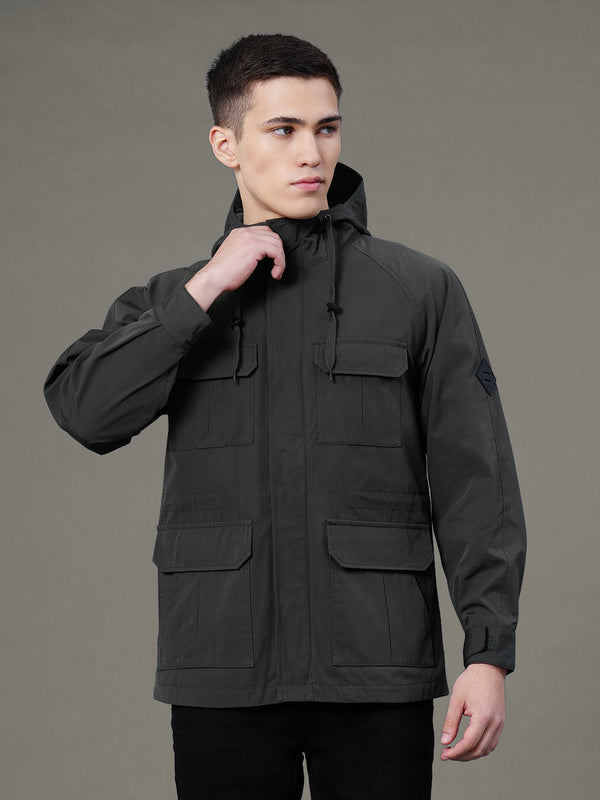 Redtape Hooded Four Pocket Jacket For Men Dark Olive