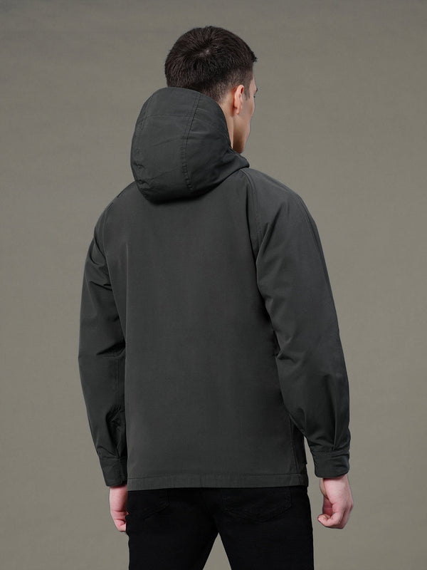 Redtape Hooded Four Pocket Jacket For Men Dark Olive