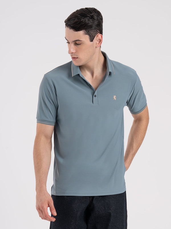 Redtape Jacquard Collar Polo T-Shirt For Men Stone Blue