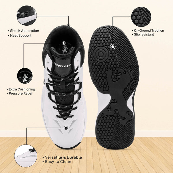 Redtape Lifestyle Sneakers Shoes For Men Black/White