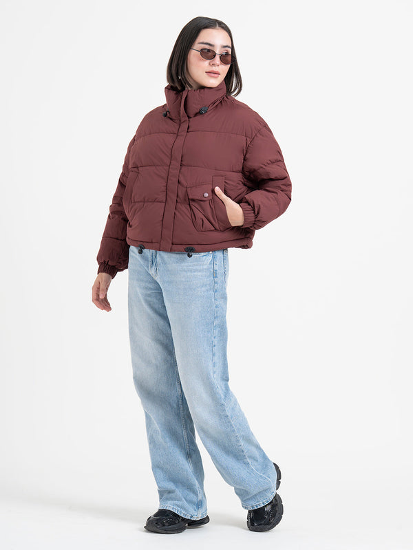 Redtape Maroon Bomber Jacket For Women | Stylish Winter Essential Maroon