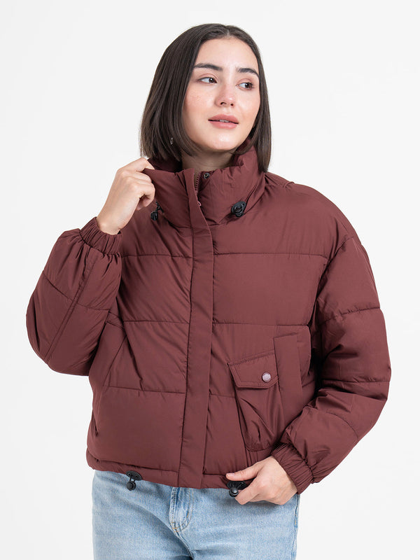Redtape Maroon Bomber Jacket For Women | Stylish Winter Essential Maroon