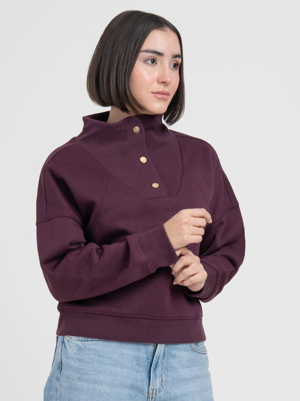Redtape Maroon Sweatshirt For Women | Sweatshirt For Everyday Sophistication Maroon