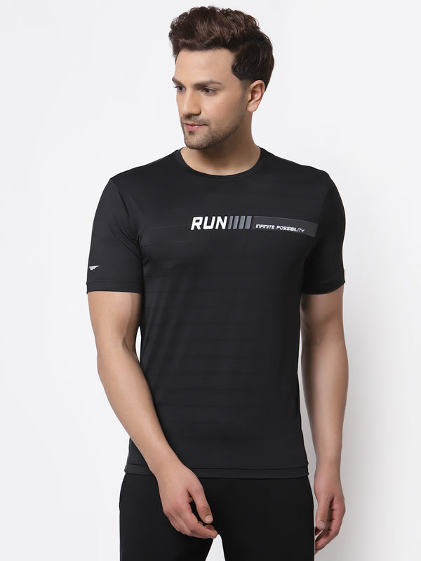 Redtape Men's Black Half Sleeve Active T-Shirt Black