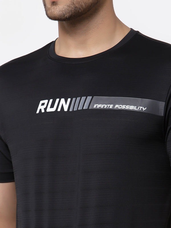 Redtape Men's Black Half Sleeve Active T-Shirt Black