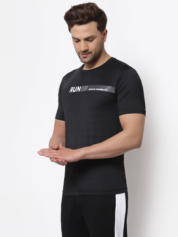 Redtape Men's Black Half Sleeve Active T-Shirt Black