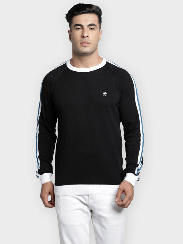 Redtape Men's Black Solid Pure Cotton Sweater Black