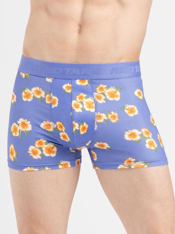 redtape Men’s Blue Printed Elasticated Polyester Stretched Woven Trunk Blue