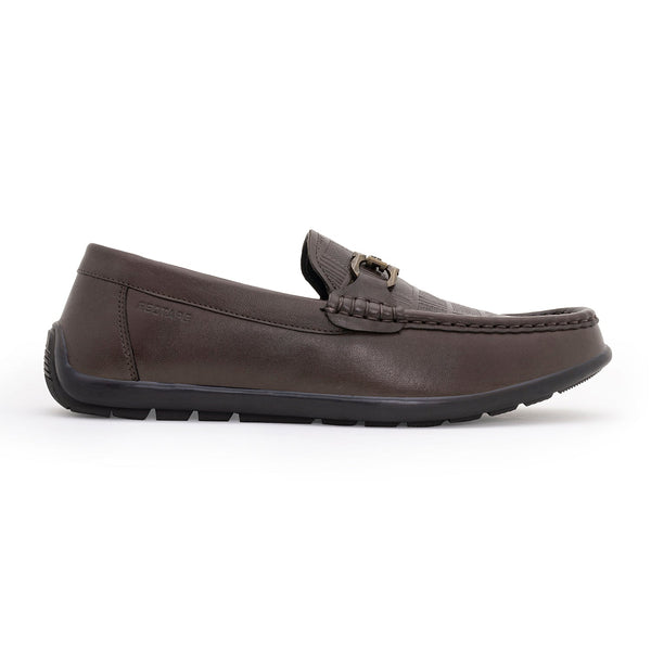 Redtape Men's Brown Leather Moccasins For Classic Formal Sophistication Brown