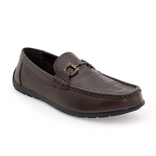 redtape Men's Brown Leather Moccasins for Classic Formal Sophistication Brown