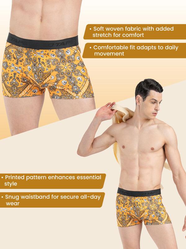 Redtape Men’s Dark Yellow Printed Woven Trunk Dark Yellow