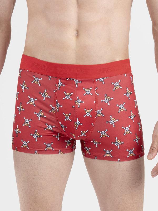 Redtape Men’s Deep Red Printed Elasticated Polyester Stretched Woven Trunk Deep Red