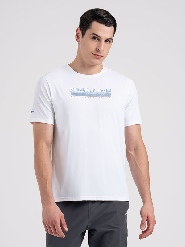 Redtape Men's Graphic Round Neck Activewear T-Shirt White