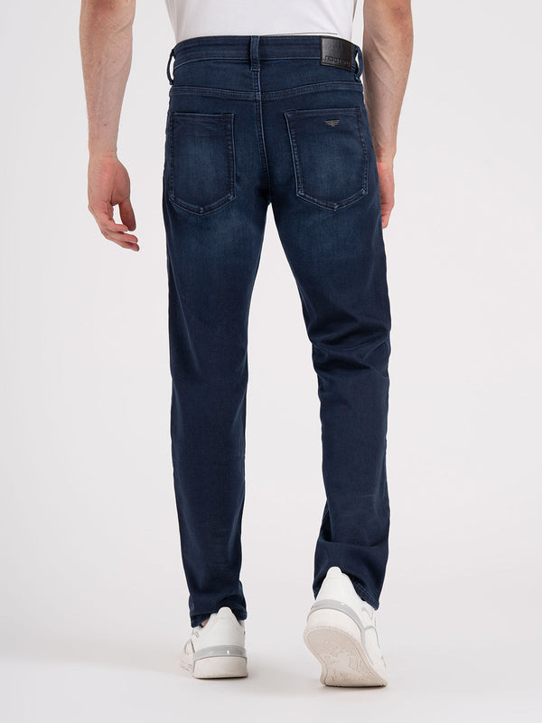 Redtape Men’s Knitted Straight Fit Denim Jeans Dark Blue